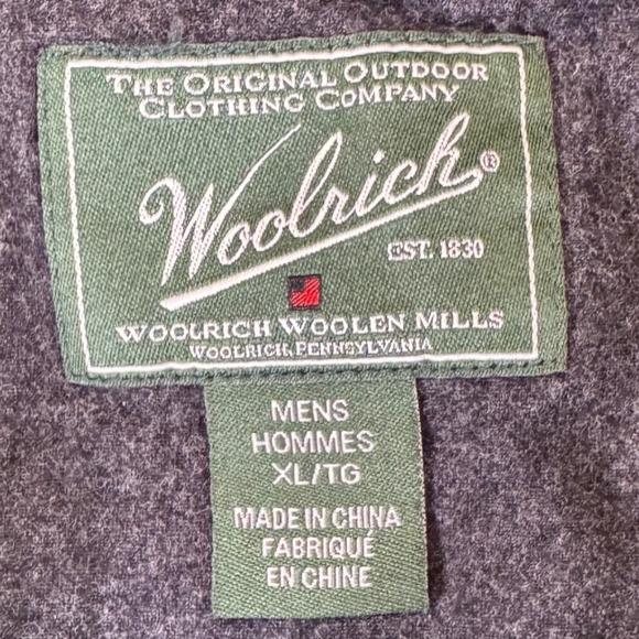 Woolrich Mens XL Heavyweight Flannel Button Down Shirt Heather Gray Outdoor Work - Picture 3 of 8